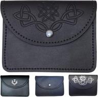 men's scottish leather pouch for highland kilt belt in 🎒 black with multiple designs - new bag for piper drummer by aar logo