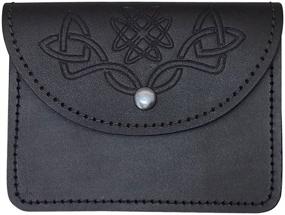 img 2 attached to Men's Scottish Leather Pouch for Highland Kilt Belt in 🎒 Black with Multiple Designs - New Bag for Piper Drummer by AAR