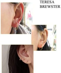 img 1 attached to 👂 Set of 3 Small Hypoallergenic Sterling Silver Cartilage Hoop Earrings (10-20mm) in White, Yellow Gold, Ideal for Sensitive Ears, Helix, Tragus, Lip, Nose Rings – Suitable for Women, Girls, and Men