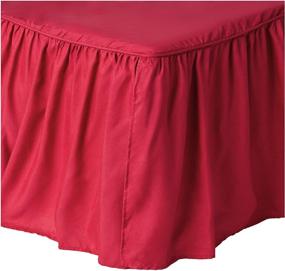 img 4 attached to 🛏️ Красная двуспальная юбка на кровать Brielle Home Stream Essentials - Декорирование вашего спального помещения.