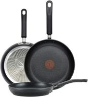 🍳 t-fal e938s3 professional nonstick fry pan cookware set - 3-piece, 8"/10.5"/12.5", black logo
