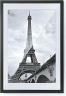 twing 24x36 poster frame - black solid wood, hd plexiglass with mat - display 20x30 poster frame or 24x36 photo - wall mounting photo frame логотип