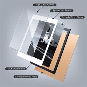 img 3 attached to TWING 24x36 Poster Frame - Black Solid Wood, HD Plexiglass with Mat - Display 20x30 Poster Frame or 24x36 Photo - Wall Mounting Photo Frame