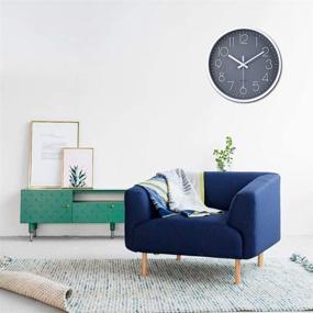 img 1 attached to 🕰️ Silent 12 Inch Non-Ticking Wall Clock - Modern Simple Style Decor for Home/Office - Gray