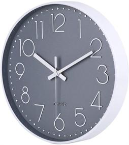 img 3 attached to 🕰️ Silent 12 Inch Non-Ticking Wall Clock - Modern Simple Style Decor for Home/Office - Gray