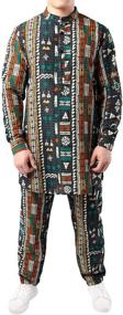 img 3 attached to 🌍 JOGAL African Dashiki Traditional Tracksuit: Stylish and Functional Men's Clothing for an Active Lifestyle