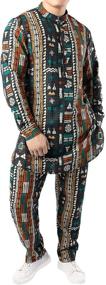 img 2 attached to 🌍 JOGAL African Dashiki Traditional Tracksuit: Stylish and Functional Men's Clothing for an Active Lifestyle