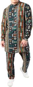 img 4 attached to 🌍 JOGAL African Dashiki Traditional Tracksuit: Stylish and Functional Men's Clothing for an Active Lifestyle