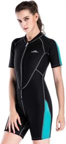 img 4 attached to 🏄 2MM Neoprene Short Sleeve Unisex Wetsuit - Ideal for Surfing, Triathlon, Scuba Diving, Spearfishing - Suitable for Men and Women