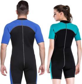 img 1 attached to 🏄 2MM Neoprene Short Sleeve Unisex Wetsuit - Ideal for Surfing, Triathlon, Scuba Diving, Spearfishing - Suitable for Men and Women