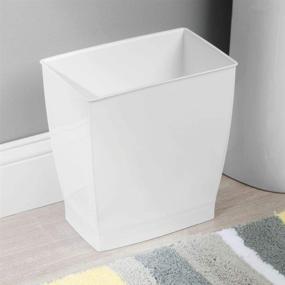 img 1 attached to 🗑️ iDesign Spa Rectangular Trash, Waste Basket Garbage Can for Bathroom, Bedroom, Home Office, Dorm, College, White, 2.5 Gallon Capacity