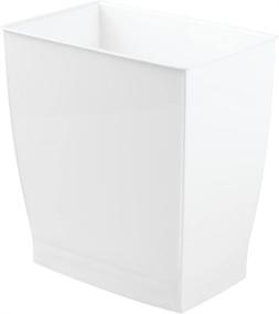 img 3 attached to 🗑️ iDesign Spa Rectangular Trash, Waste Basket Garbage Can for Bathroom, Bedroom, Home Office, Dorm, College, White, 2.5 Gallon Capacity