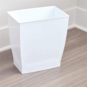 img 2 attached to 🗑️ iDesign Spa Rectangular Trash, Waste Basket Garbage Can for Bathroom, Bedroom, Home Office, Dorm, College, White, 2.5 Gallon Capacity