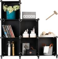 homeries modular diy plastic cube storage system - closet organizer rack, storage shelves, bookshelf, bookcase for bedroom, office, dorm room, college, living room - black (6-cube) logo