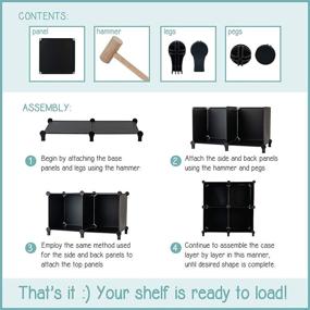 img 2 attached to Homeries Modular DIY Plastic Cube Storage System - Closet Organizer Rack, Storage Shelves, Bookshelf, Bookcase for Bedroom, Office, Dorm Room, College, Living Room - Black (6-Cube)