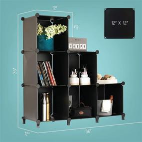 img 1 attached to Homeries Modular DIY Plastic Cube Storage System - Closet Organizer Rack, Storage Shelves, Bookshelf, Bookcase for Bedroom, Office, Dorm Room, College, Living Room - Black (6-Cube)