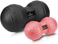 navaris 2x peanut duo ball - fascia ball set in 2 sizes - trigger point balls for fascia - black/red logo