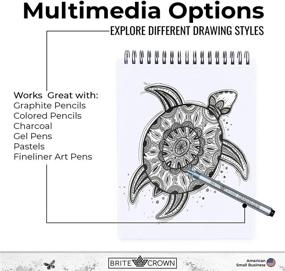 img 2 attached to 📗 Brite Crown 9x12 Sketch Pad - Sketchbook with 100 Sheets, Perforated Art Paper for Pencils, Pens, Markers, Charcoal, and Dry Media - 64lb (95gsm) Acid-Free Drawing Paper