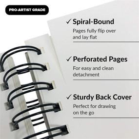 img 2 attached to 🎨 Premium Sketch and Drawing Pad Set: 2PK of Spiral Notebooks with High-Quality Drawing Paper for Artists and Art