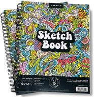 🎨 premium sketch and drawing pad set: 2pk of spiral notebooks with high-quality drawing paper for artists and art logo