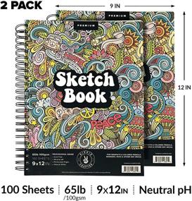 img 1 attached to 🎨 Premium Sketch and Drawing Pad Set: 2PK of Spiral Notebooks with High-Quality Drawing Paper for Artists and Art