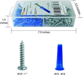 img 2 attached to 201-Piece T.K.Excellent Blue Conical Plastic Anchor Set with Self Tapping Screw & Masonry Drill Bit
