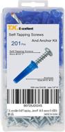 201-piece t.k.excellent blue conical plastic anchor set with self tapping screw & masonry drill bit logo