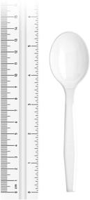 img 2 attached to 🥄 50 White Medium-Weight ZEML Disposable Plastic Soup Spoons