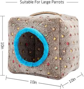 img 3 attached to 🐦 Cozy Winter Snuggle Hut for Large Birds: MEWTOGO Large Size Bird Nest with Thickened Top and Bottom - Warm Plush Hideaway Cave Bed Toy for Macaws, African Grey, Cockatoos, and Amazon Parrots
