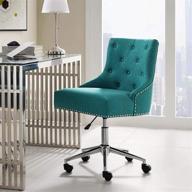 💺 teal swivel office chair by modway with tufted button upholstery, nailhead trim logo