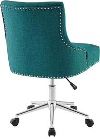 img 1 attached to 💺 Teal Swivel Office Chair by Modway with Tufted Button Upholstery, Nailhead Trim