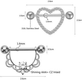 img 3 attached to NASAMA Stainless Acrylic Heart Shape Piercing