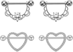 img 1 attached to NASAMA Stainless Acrylic Heart Shape Piercing