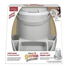 img 4 attached to 👶 Playtex Diaper Genie Quick Caddy: Portable Mini Diaper Pail with Enhanced Lid Closure, Includes 270 Count Refill Cartridge