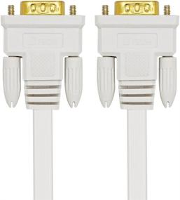 img 1 attached to 🔌 DTECH Гибкий тонкий VGA-кабель длиной 25 футов - высокое разрешение, мужской разъем к мужскому разъему, 1080p, кабель для компьютерного монитора - белый - 8м