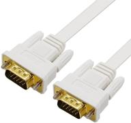 🔌 dtech гибкий тонкий vga-кабель длиной 25 футов - высокое разрешение, мужской разъем к мужскому разъему, 1080p, кабель для компьютерного монитора - белый - 8м логотип