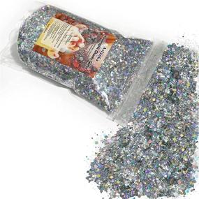 img 3 attached to Silver Holographic Chunky Glitter - 500g Bulk Craft Glitter for Resin, Tumbler Crafts, Cosmetic-Grade Sparkle Glitter for Face, Eyes, Nails, Parties, Festivals, and More