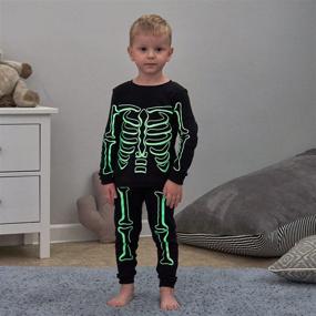 img 2 attached to 💀 Glow-in-the-Dark Toddler Skeleton Pajama Costumes for Boys, Ages 2-7 Years