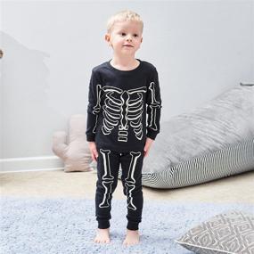 img 1 attached to 💀 Glow-in-the-Dark Toddler Skeleton Pajama Costumes for Boys, Ages 2-7 Years