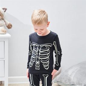 img 3 attached to 💀 Glow-in-the-Dark Toddler Skeleton Pajama Costumes for Boys, Ages 2-7 Years