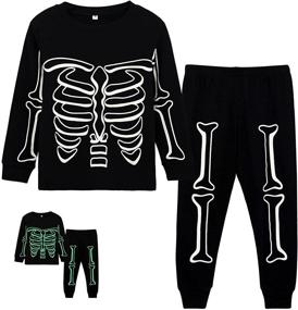 img 4 attached to 💀 Glow-in-the-Dark Toddler Skeleton Pajama Costumes for Boys, Ages 2-7 Years