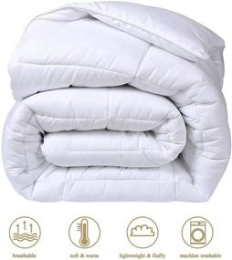img 3 attached to 🛏️ Maple Down Soft King Size Comforter - All-Season Down Alternative Duvet Insert Quilted with Corner Tabs - Lightweight Breathable Brushed Microfiber - Machine Washable (106"x90")