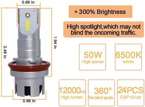 img 3 attached to Headlight 12000Lm 6500K Headlamp Bulbs