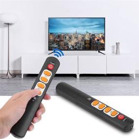 img 1 attached to 📱 Smart Learning Remote Control with Large Buttons for STB, DVD, DVB, HiFi, VCR, and TV - Universal 6-Key Remote Controller (Orange)