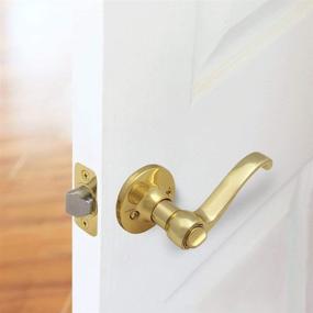 img 3 attached to 🔒 Enhance Privacy with Design House 783043 Scroll Privacy Door Lever in Polished Brass