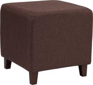 🪑 brown fabric upholstered ottoman pouf by flash furniture ascalon logo