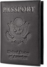 img 4 attached to 🛂 Genuine Leather Passport Holder Travel Accessories - Stylish Passport Covers with Blocking Technology