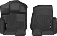 🚗 husky liners 53361 front floor liners compatible with 2017-2018 f250/f350 crew/supercab (carpeted model) logo