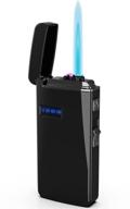 🔥 jnfire windproof dual arc lighter: rechargeable torch lighter with usb, inflatable jet flame & refillable brush - black color for kitchen bbq logo