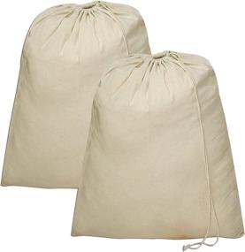 img 4 attached to 🧺 WHITEWRAP Laundry Bags 28”x36” - 2-Pack Natural Cotton Heavy Duty Drawstring Bag: Perfect for Hotels, Airbnb’s, Rentals, Vacation Homes & Travel